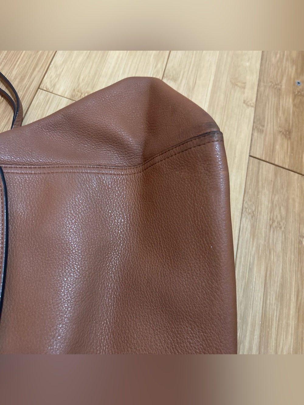 Tory Burch half moon Cognac Leather Double-Handle Shoulder Bag - Picture 11 of 11